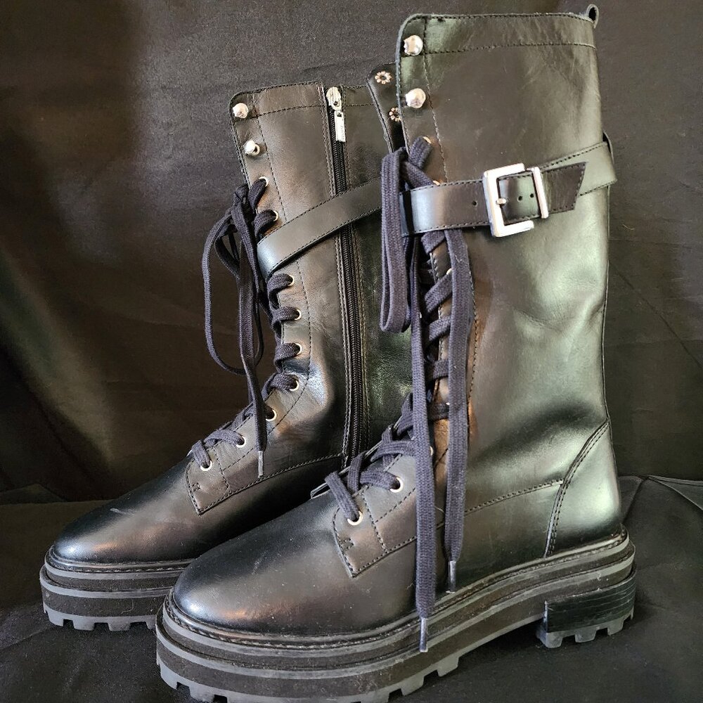 Black Combat Lace Up Boots